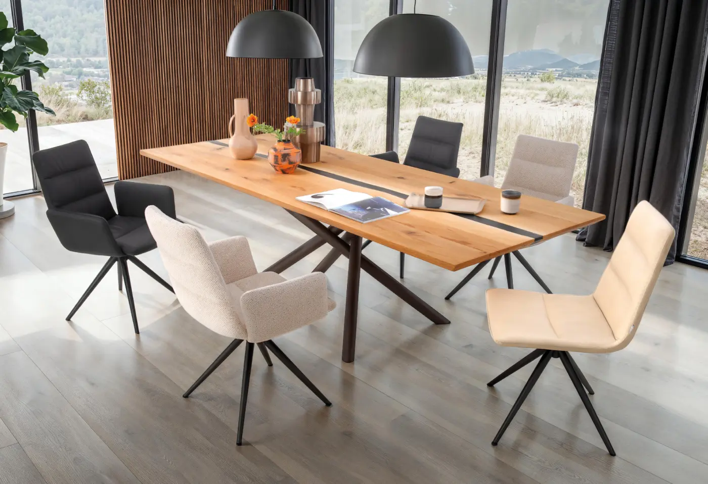 Stuhl 23779 Ecru Stoff ca. 61x91x63cm