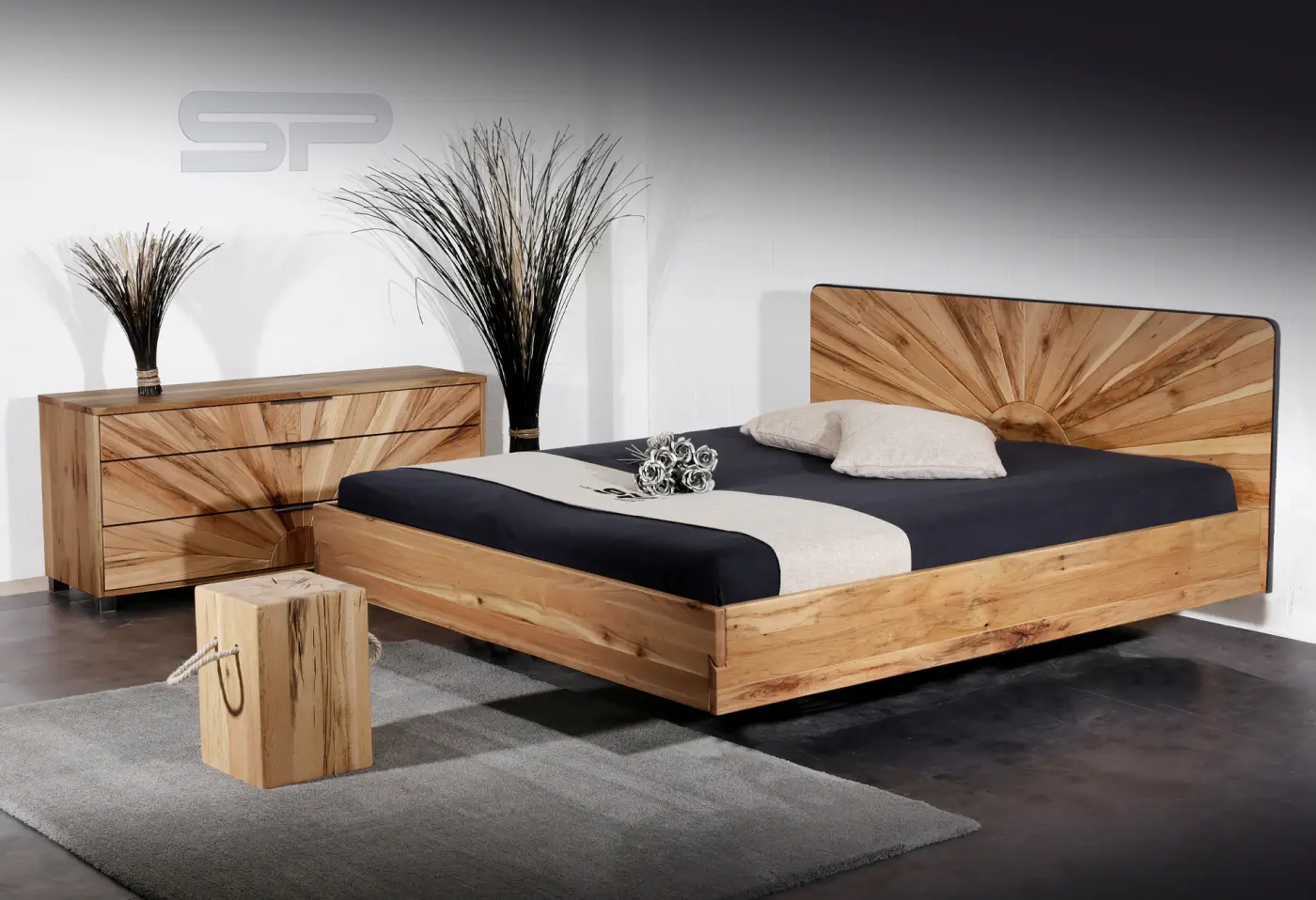 Bettanlage 24044.1.. Sumpfeiche geölt ca. 180x200cm