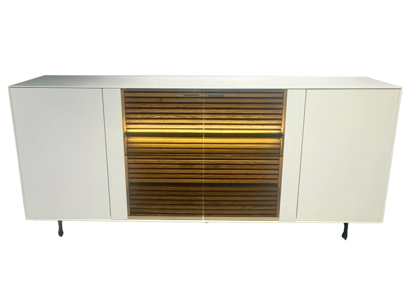 Sideboard 19327.1 Lack weiss Kerneiche Natur gebürstet ca. 203x80x44cm