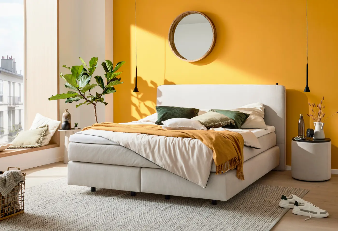 Boxspringbett 1420 von Interliving Cleo natur 292003 ca. 180x200cm