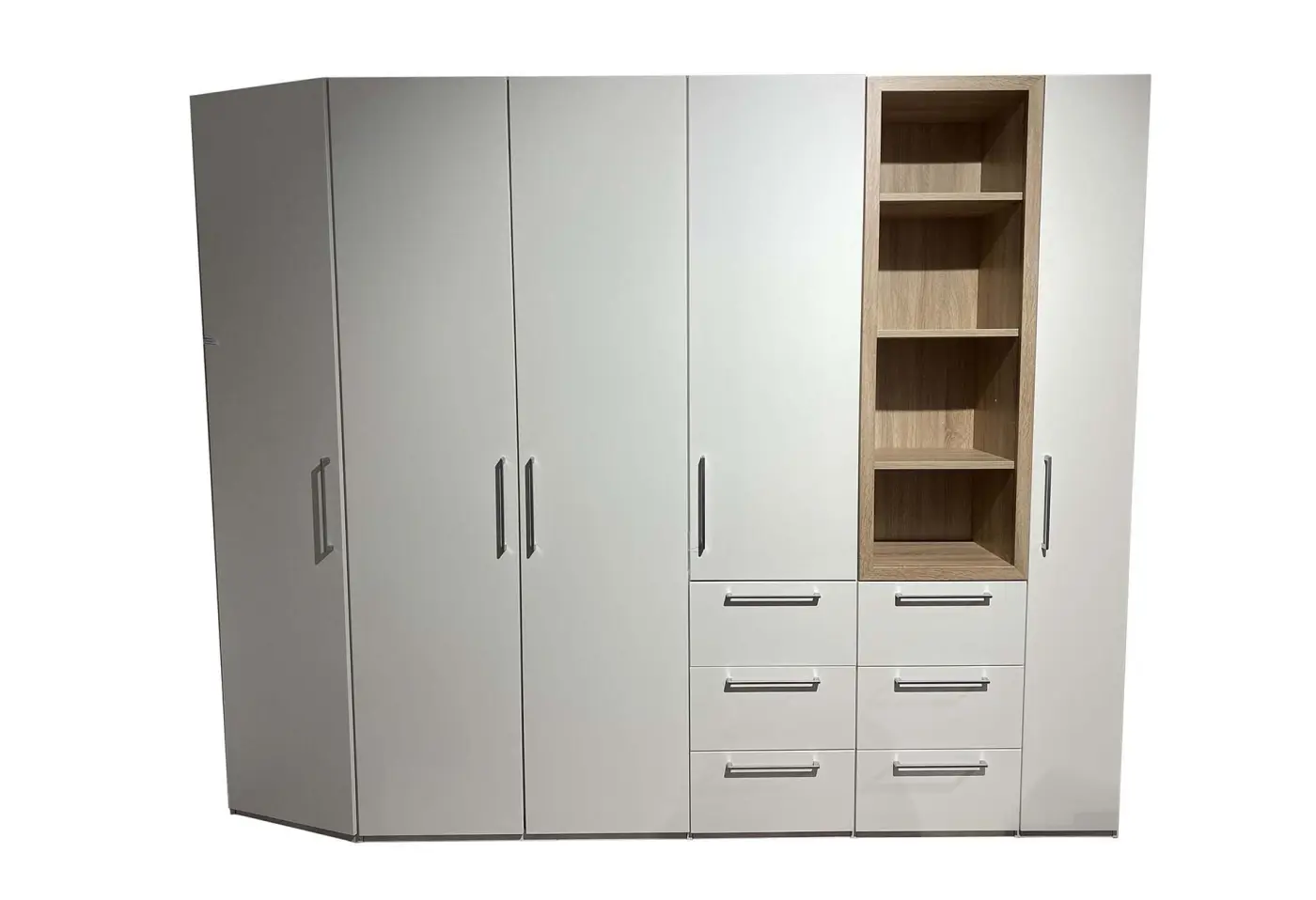 Drehtürenschrank 16559.. Polarweiss, Sonoma Eiche ca. 276,2x222,6x62cm