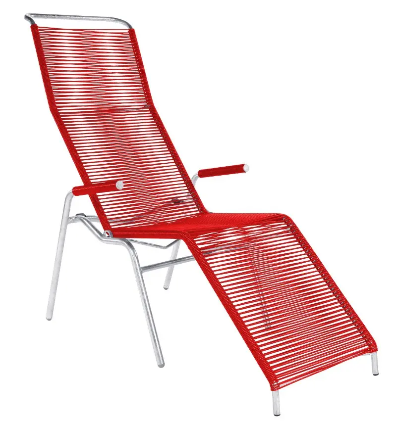 Spaghetti-Liege Säntis Rot von Schaffner Kunststoff ca. 184x64cm