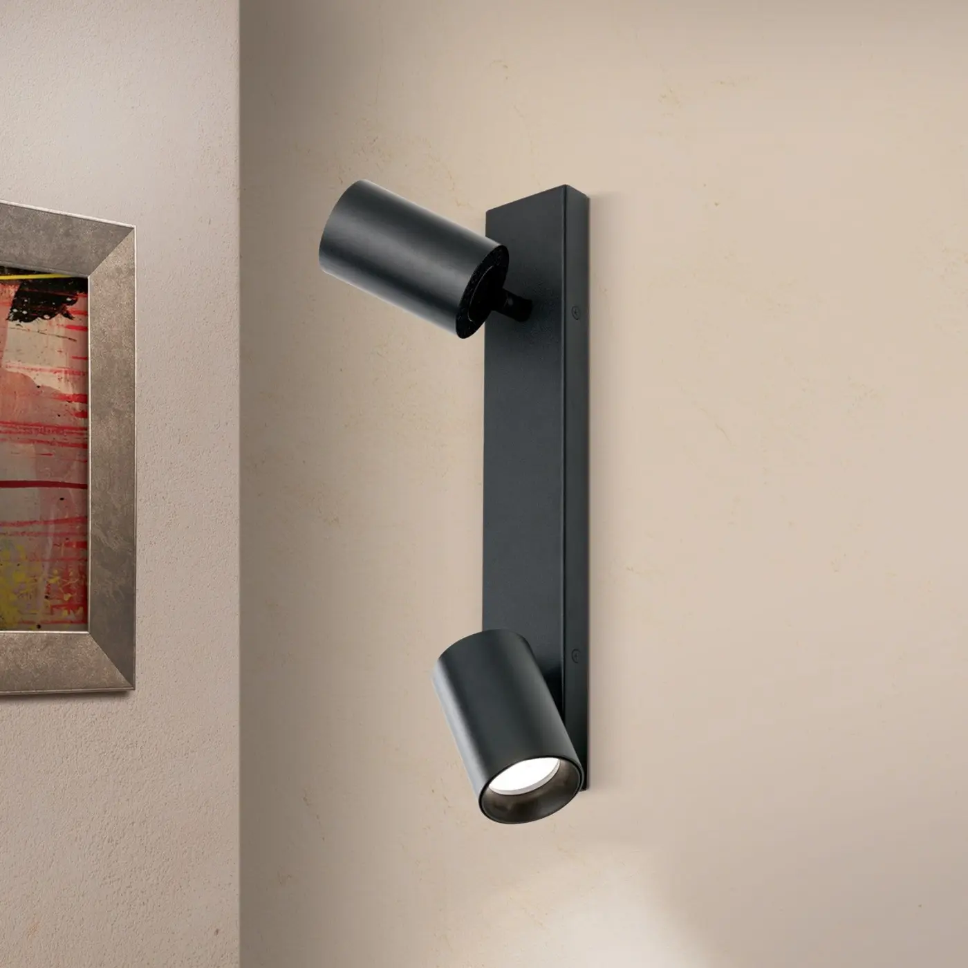 Spot 2er 18449.. Schwarz Stahl, Aluminium ca. 35x6x12,7cm