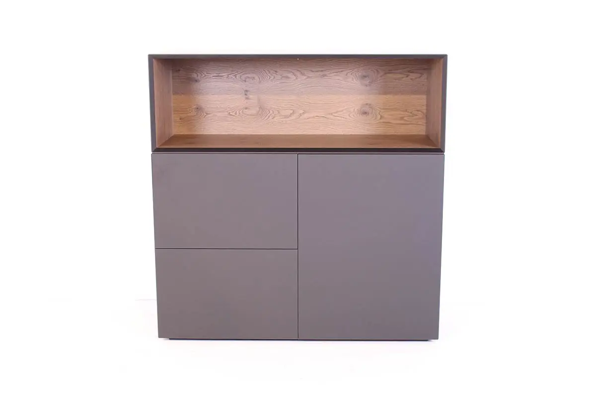 Highboard Pure von Vifian Fenix Damast, Furnier Eiche grau ca. 120x80x50cm