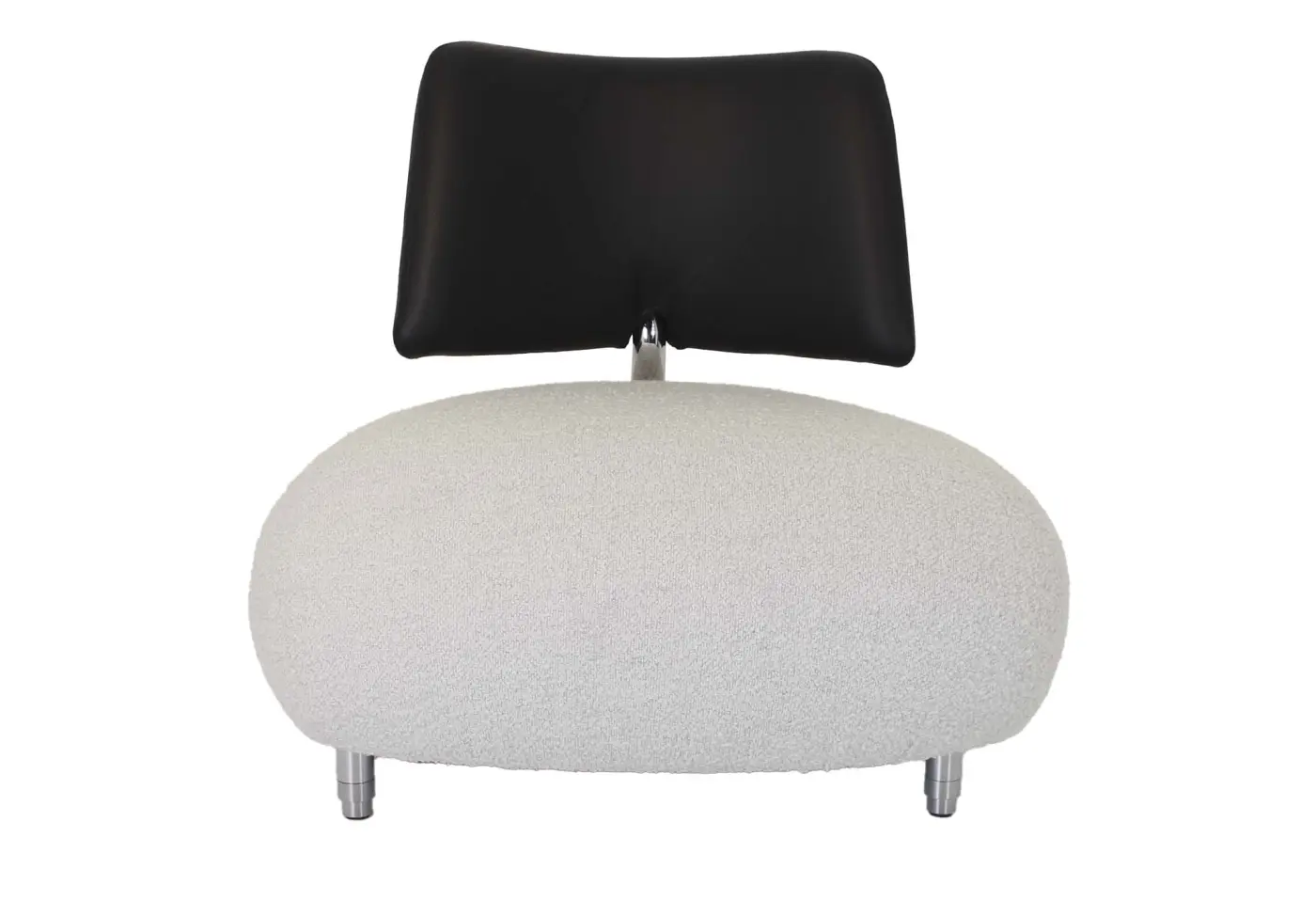 Sessel Pallone von Leolux Sitz 33601 Robou 01 White, Leder Rücken 17811 Ceras 1100 Peat