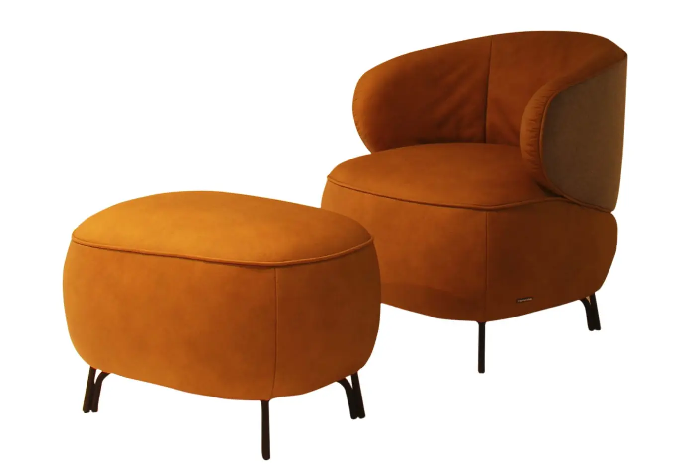 Sessel 17896.. ananas/salion delfin Leder Leonessa ca. 69x73x74cm