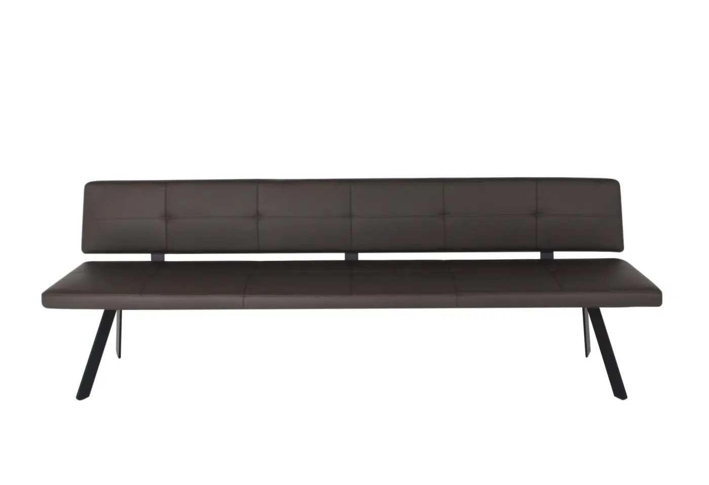 Sitzbank mit Rückenlehne Carim von Girsberger Leder "Schiefer" ca. 240x81x56cm