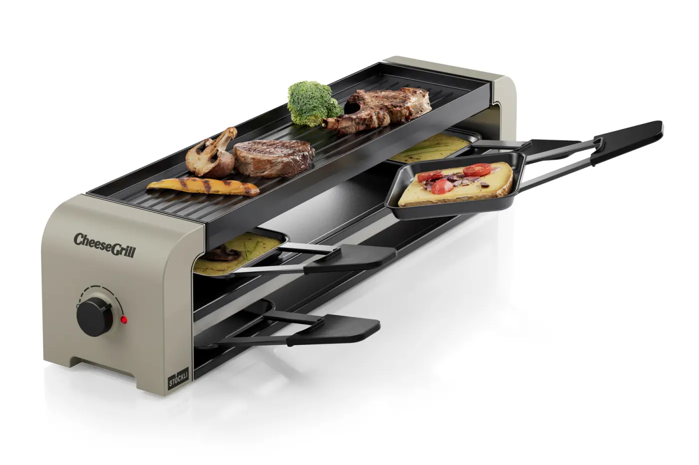 Cheese Grill 4er, Ivory gold Ivory gold Grillplatte : Aluguss antihaft-versiegelt ca. 53x11,6x11,8cm