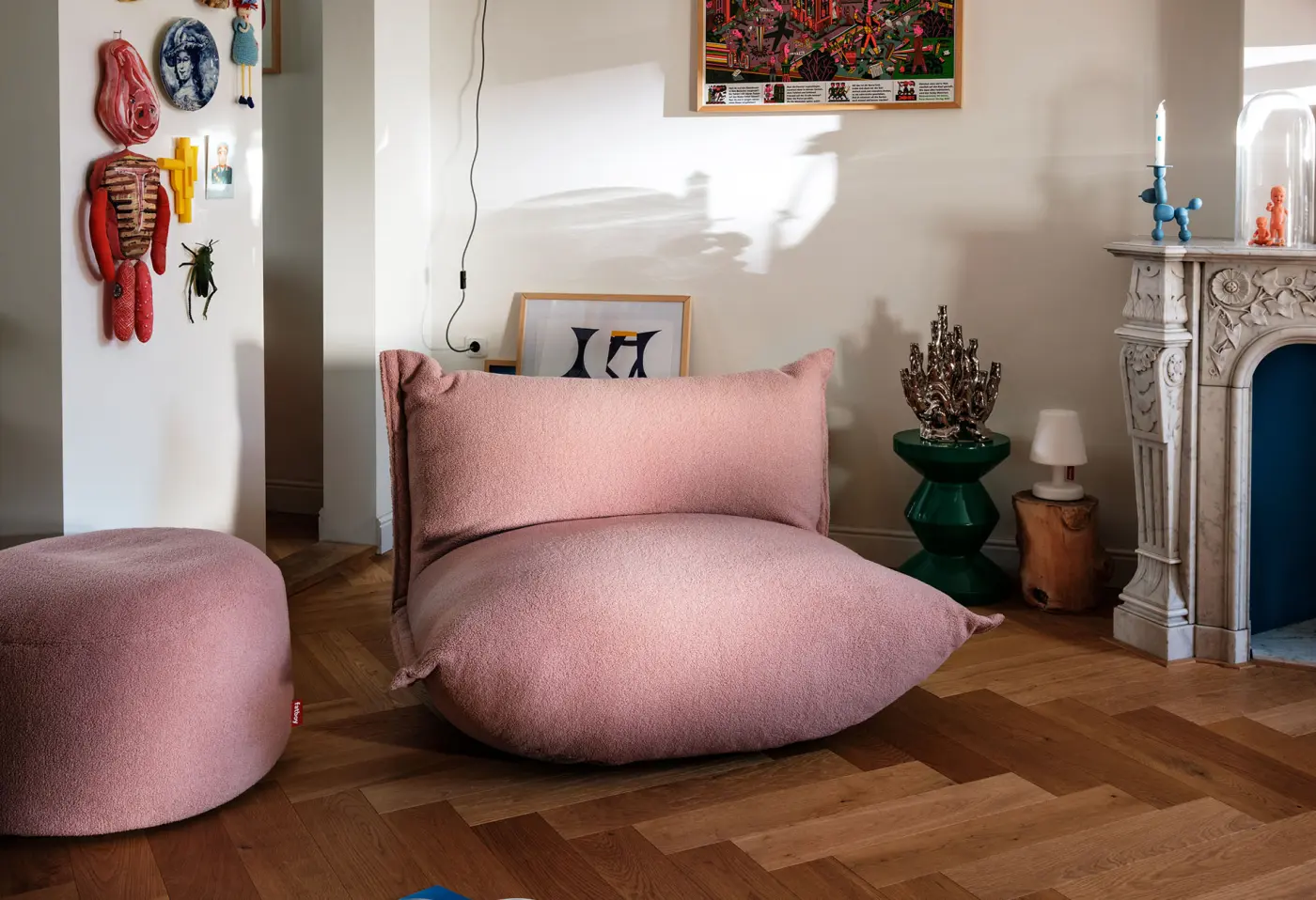 Sessel The Bonbaron Sherpa Pinky Promise von Fatboy Polyester, Sherpa ca. 120x120x75cm