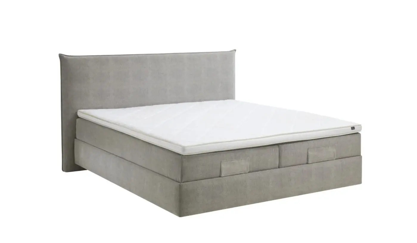 Boxspringbett Artemis von Riposa Stoff Alpina grau ca. 180x200cm