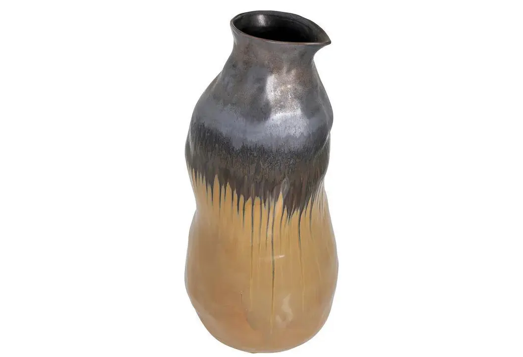 Vase 16235 Braun, Gelb, Schwarz Keramik ca. 35x70x33cm