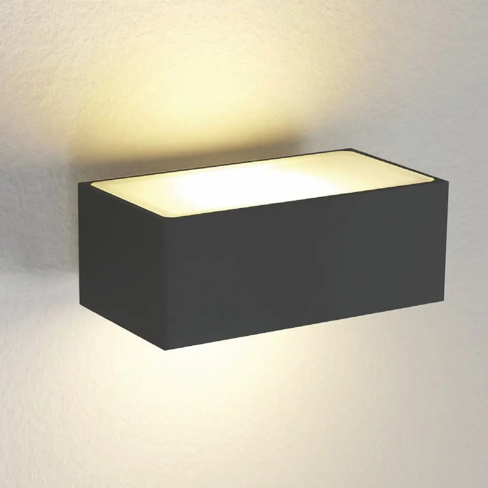 LED-Wandlampe 21839.. Schwarz Aluminium, Glas ca. 18,2x5cm