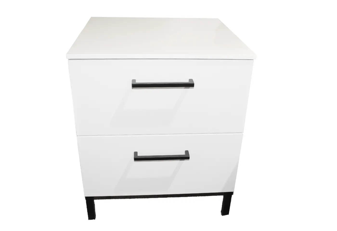 Nachttisch 3784.59.. Weiss dekor, Schwarz matt ca. 41,5x41x41cm