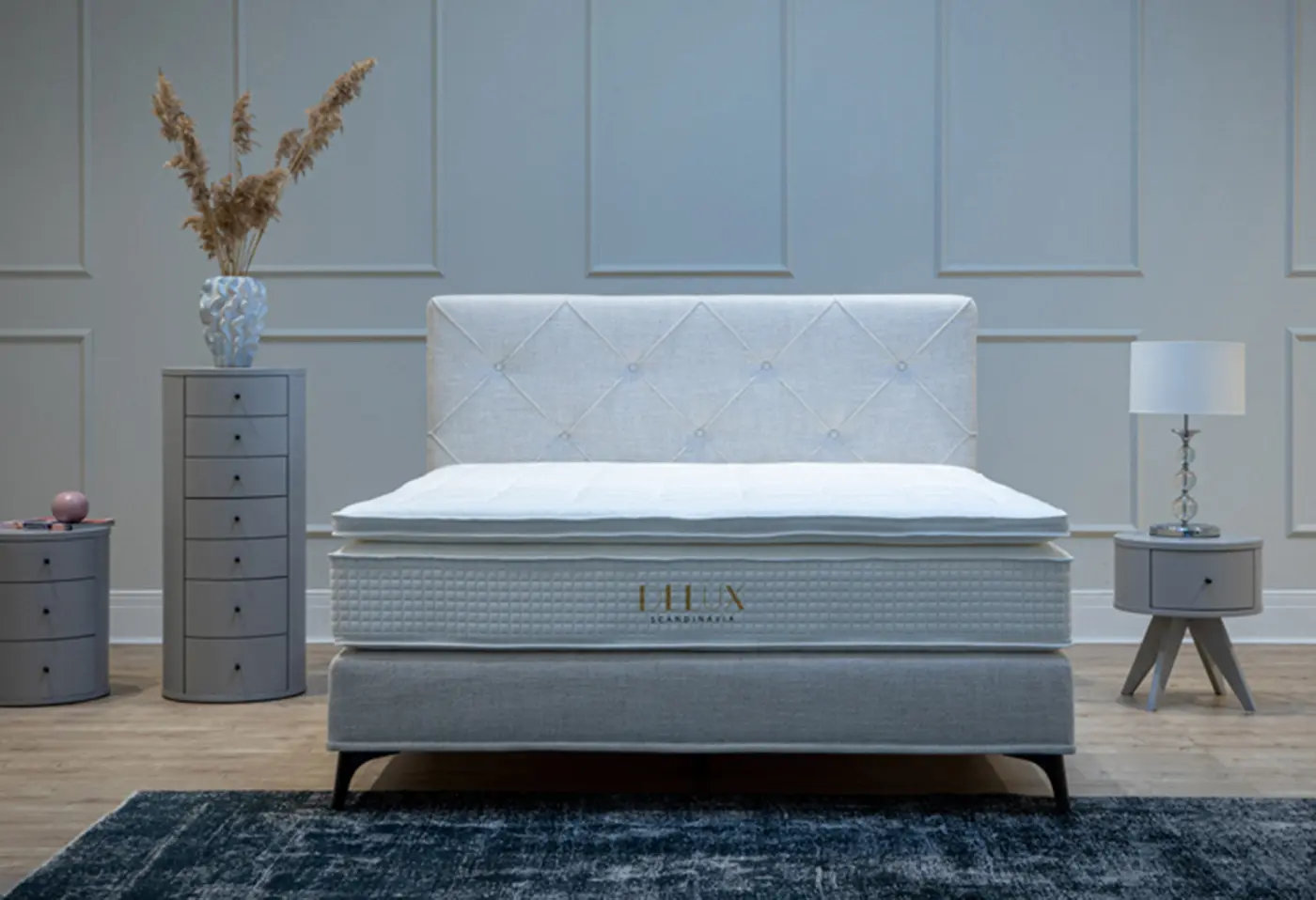 Boxspringbett 23293.7.. Stoff Kan Oasis Natural 01 ca. 180x200cm