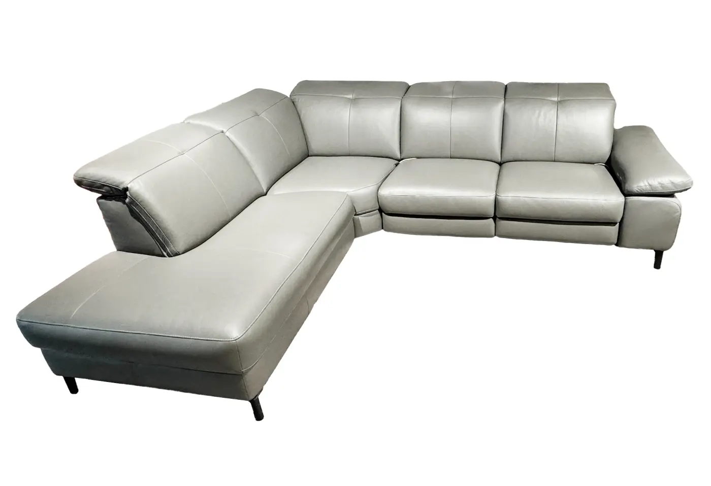 Polstergarnitur Dachsen Leder Montana Carbon Ziernaht Ton in Ton ca. 270cm