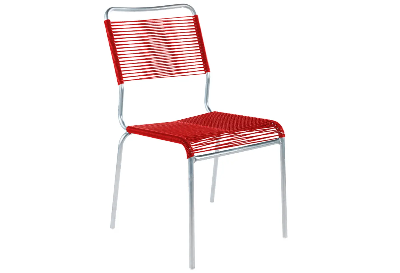 Spaghetti-Stuhl Rigi Rot von Schaffner Kunststoff ca. 47x93x65cm