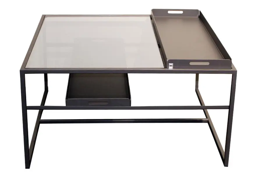 Couchtisch MR Fabia von Musterring Rauchglas ca. 75x75x40cm