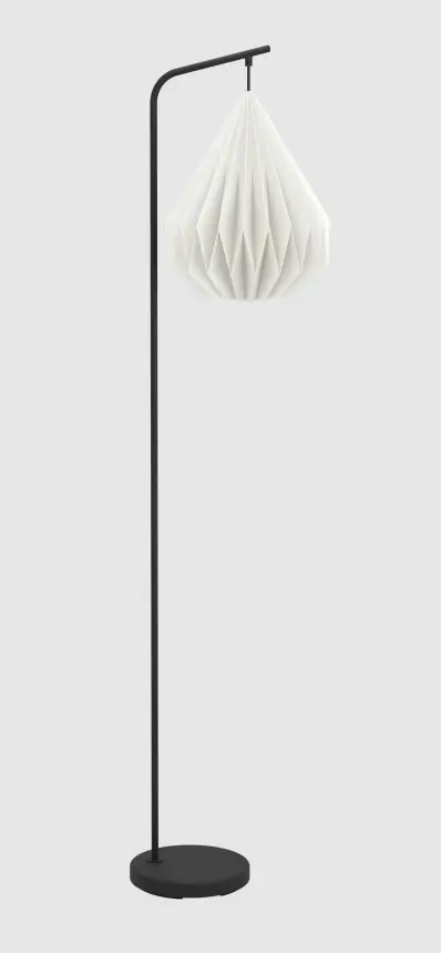 Stehleuchte mit Fusstrittschalter Roomio 780917 Schwarz, Weiss von Roomio Papier, Metall ca. 158,5x30x36,5cm