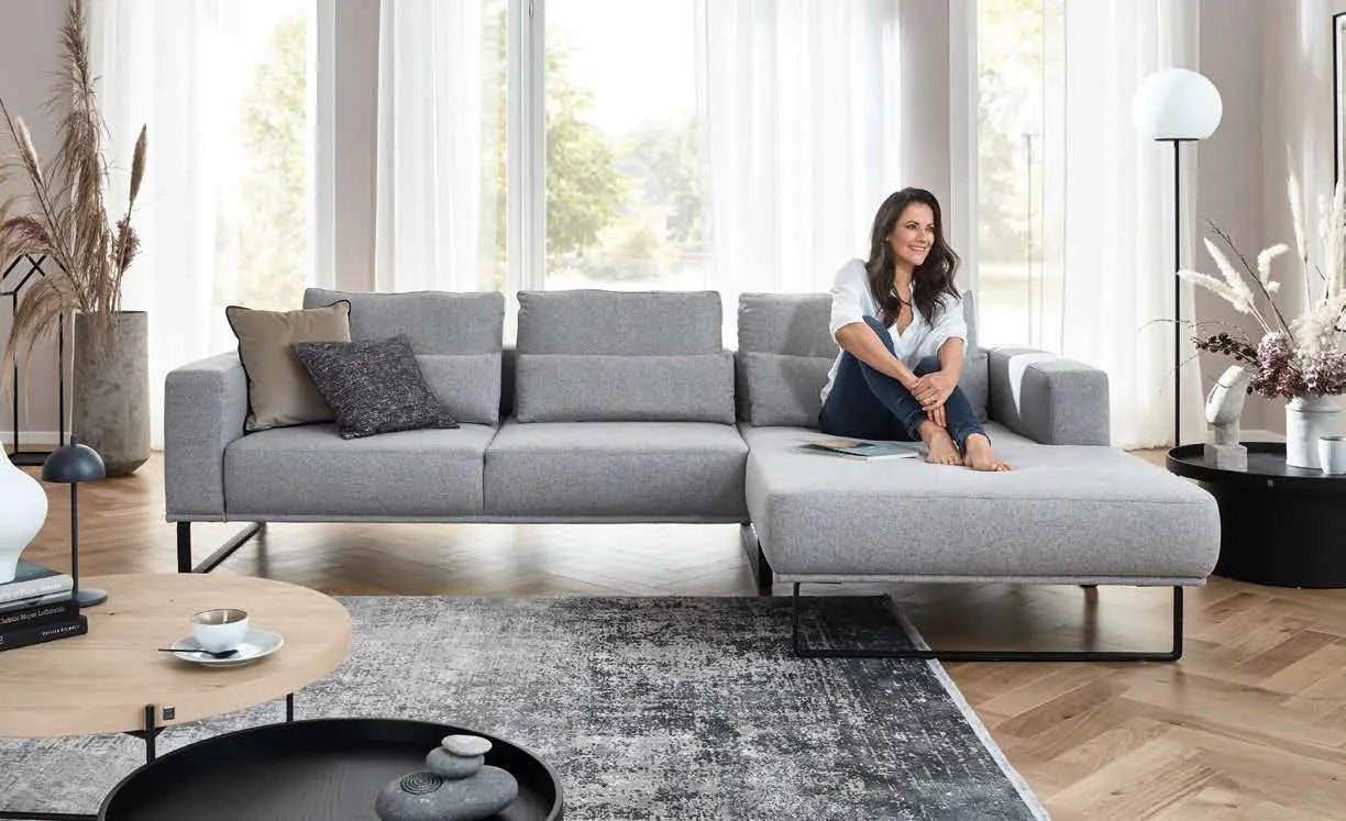 Polstergarnitur JustB! PM100 grau von Musterring Stoff ca. 292x185x88cm