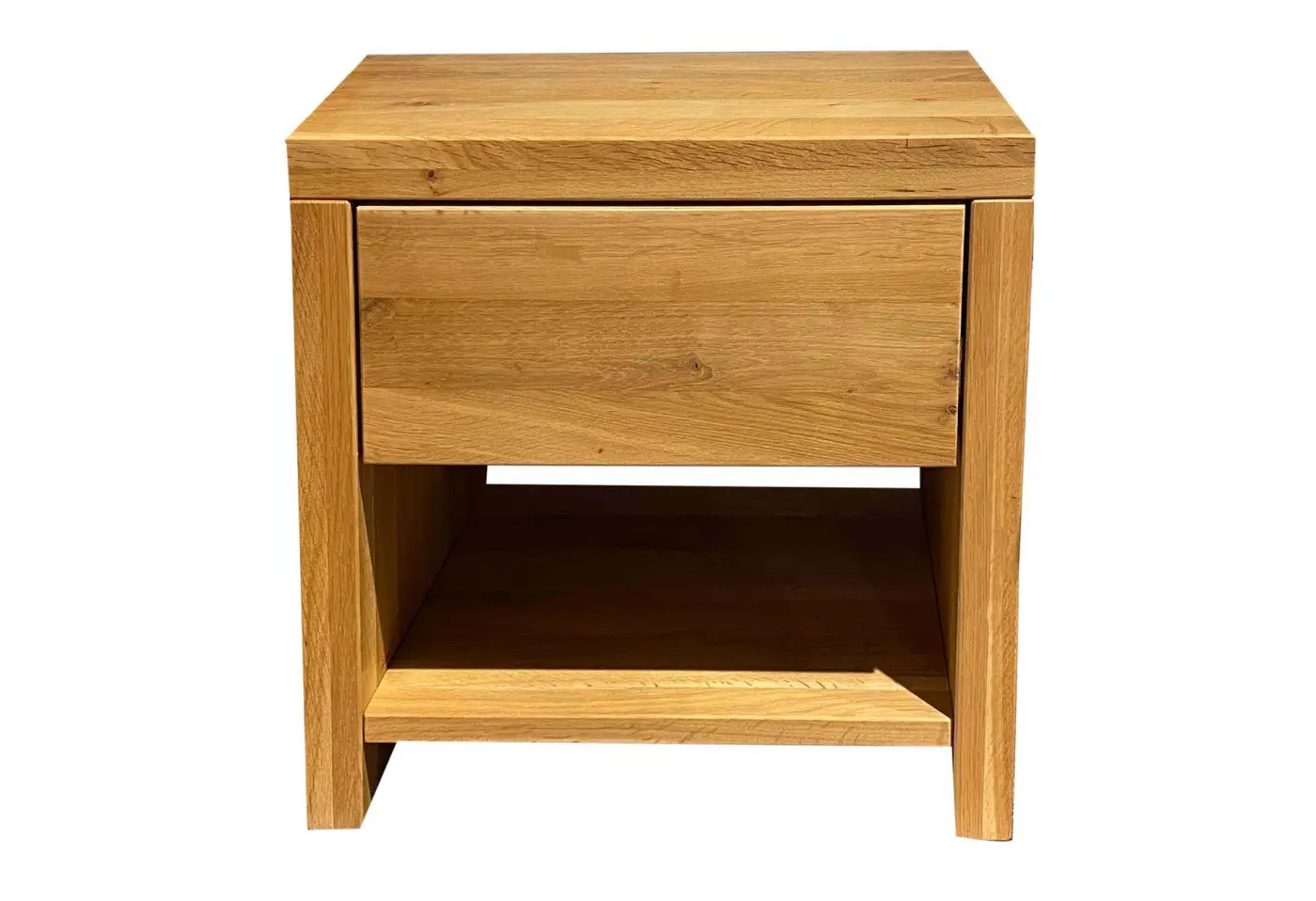 Nachttisch 12845.1 Wildeiche massiv natur geölt ca. 48x46x36cm