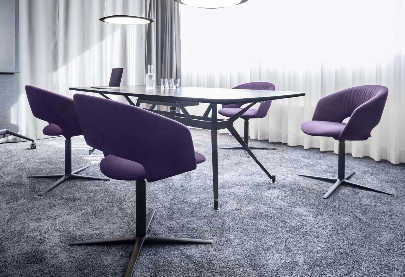 Drehstuhl Calina von Girsberger Step Melange "Lila-schwarz" ca. 63x79x59cm