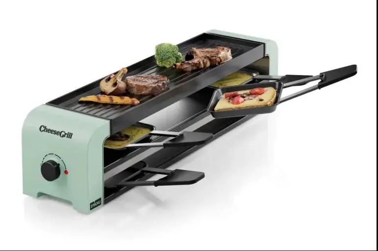 Cheese Grill 4er, mint green Mint Grillplatte : Aluguss antihaft-versiegelt ca. 53x11,6x11,8cm
