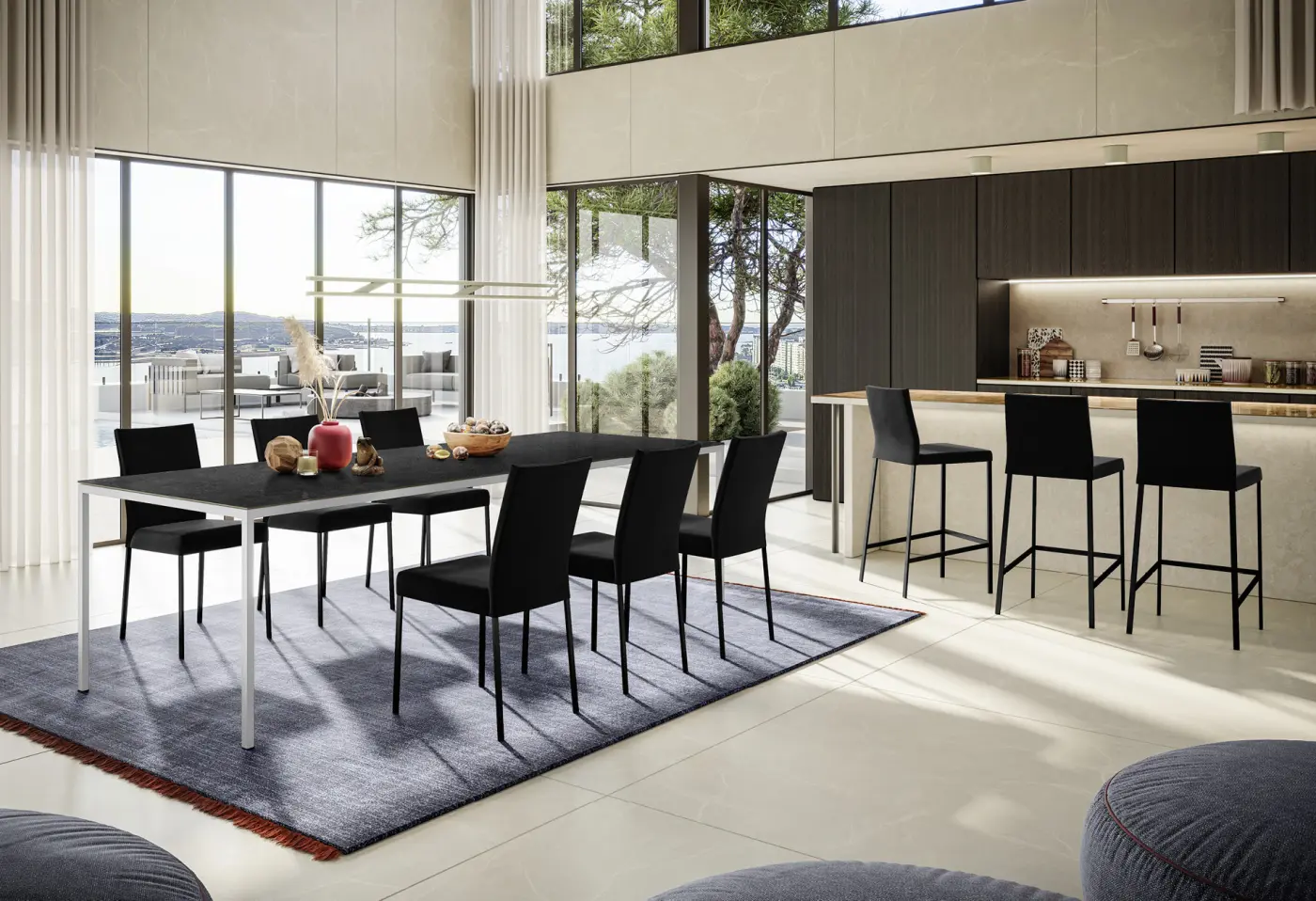 Stuhl Ambient von Willisau Leder "schwarz" ca. 46x88x56cm