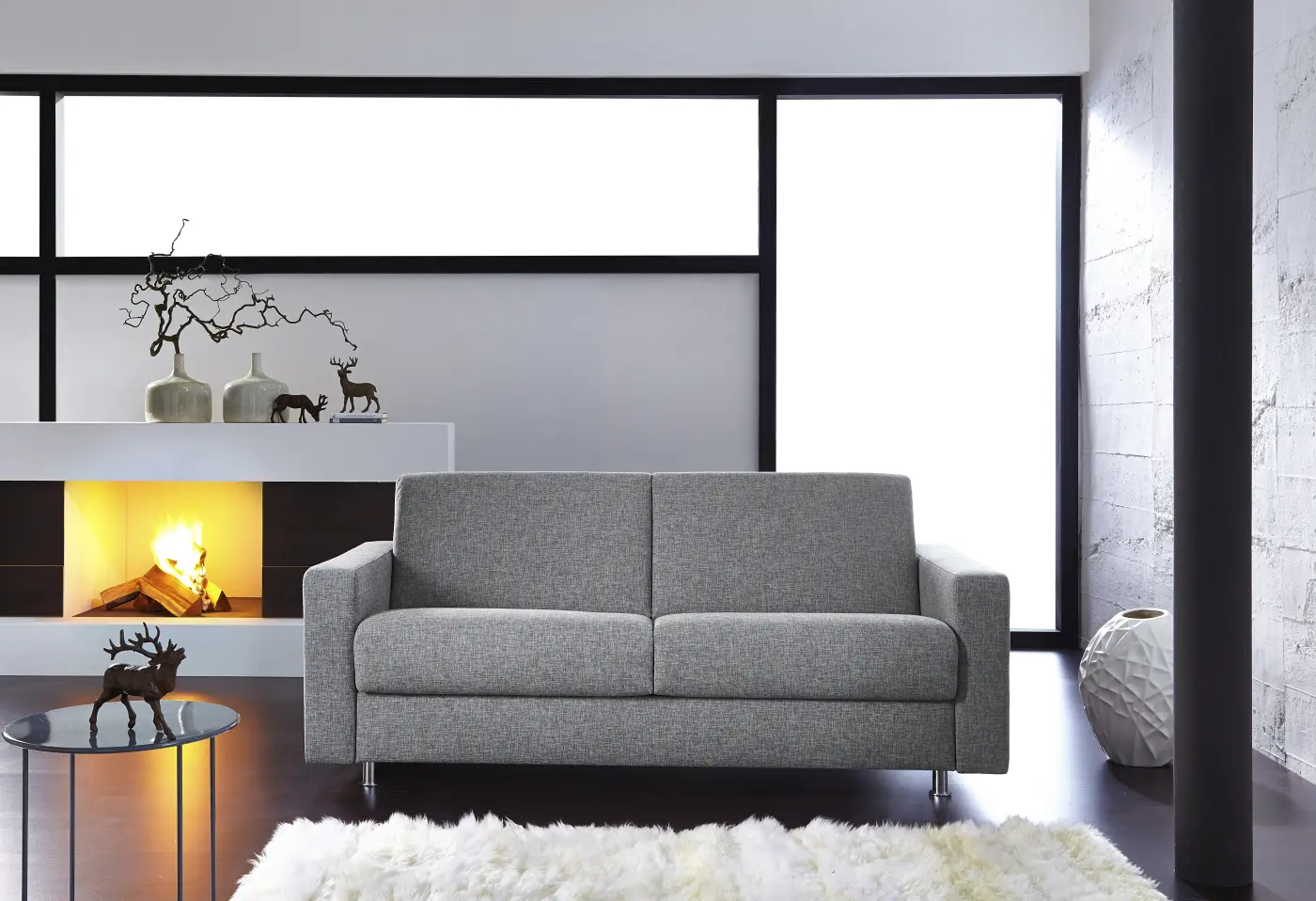 Schlafsofa 12830003.10.. 8-1005 Grau ca. 140x200cm