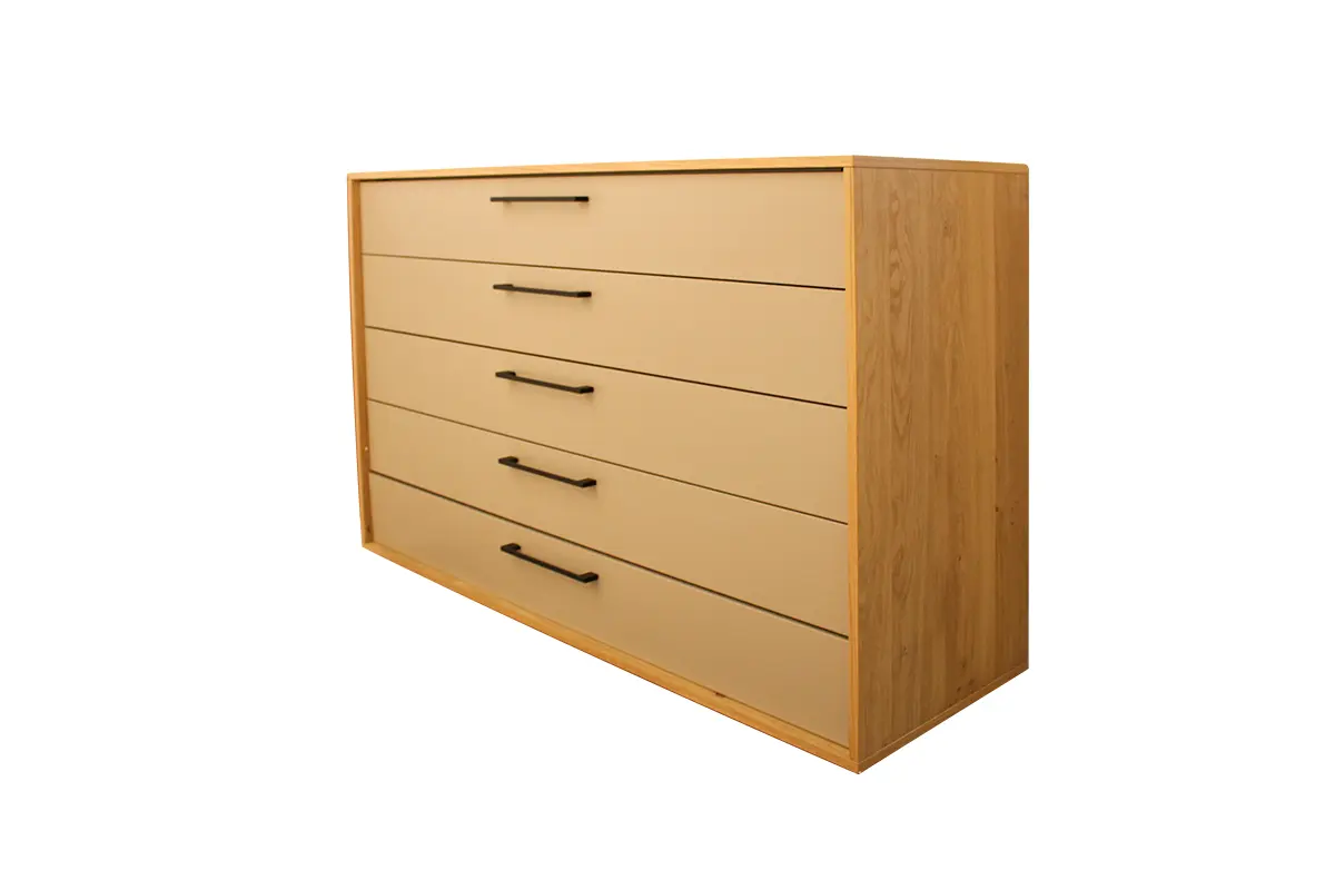 Schubkastenkommode 1023 von Interliving Balkeneiche furniert ca. 123,8x82,2x46cm
