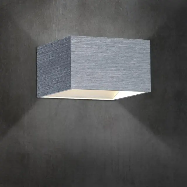 LED-Wandleuchte 12700.. Hellgrau Aluminium geschliffen ca. 10x6cm