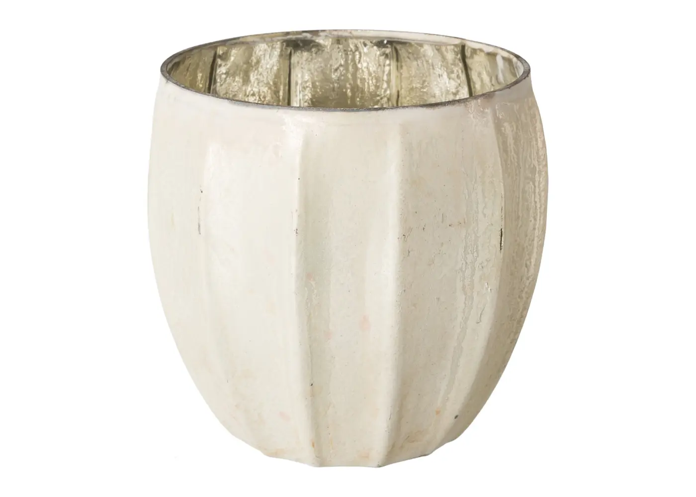 Windlicht 11x11x11cm BLOSSOM, creme Creme Glas ca. 11x11x11cm