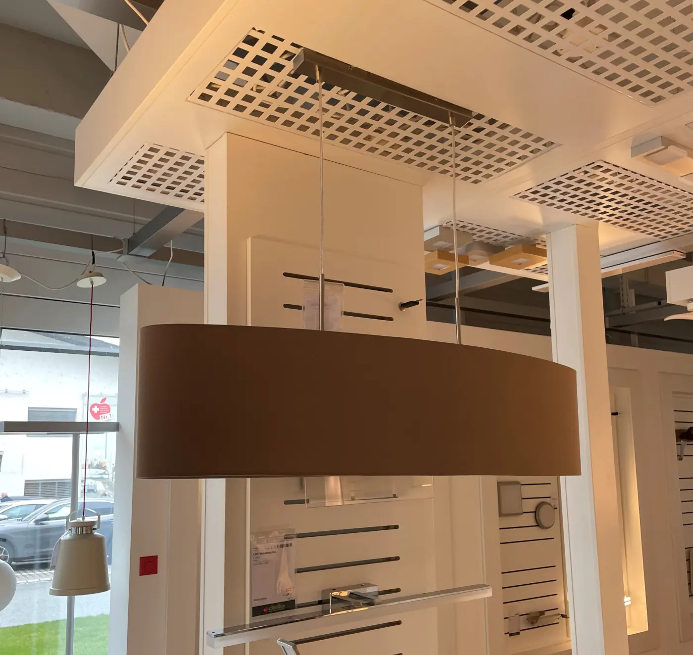 Pendelleuchte 3887.. Nickel matt, Braun