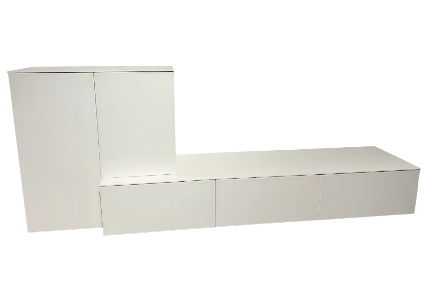 Anbauprogramm Timber von MAB Reinweiss decklackiert, Mattglas optiwhite reinweiss ca. 334x42cm