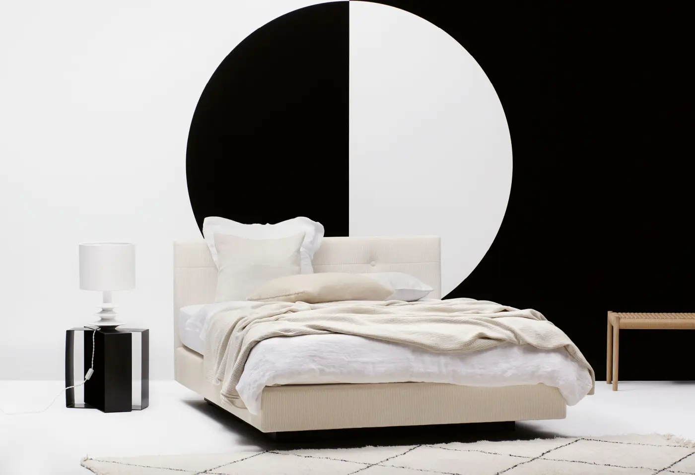 Boxspringbett Aurora von Riposa Stoffbezug stone 602 ca. 180x200cm