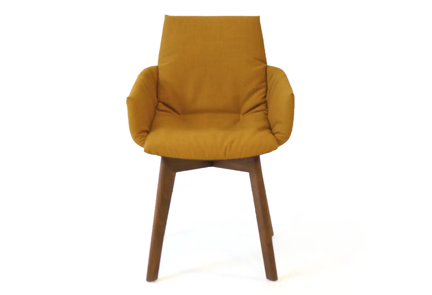 Stuhl Lui léger von Team 7 Sitz: Stoff Gelb / Rücken Leder: Schwarz ca. 57x87x62cm