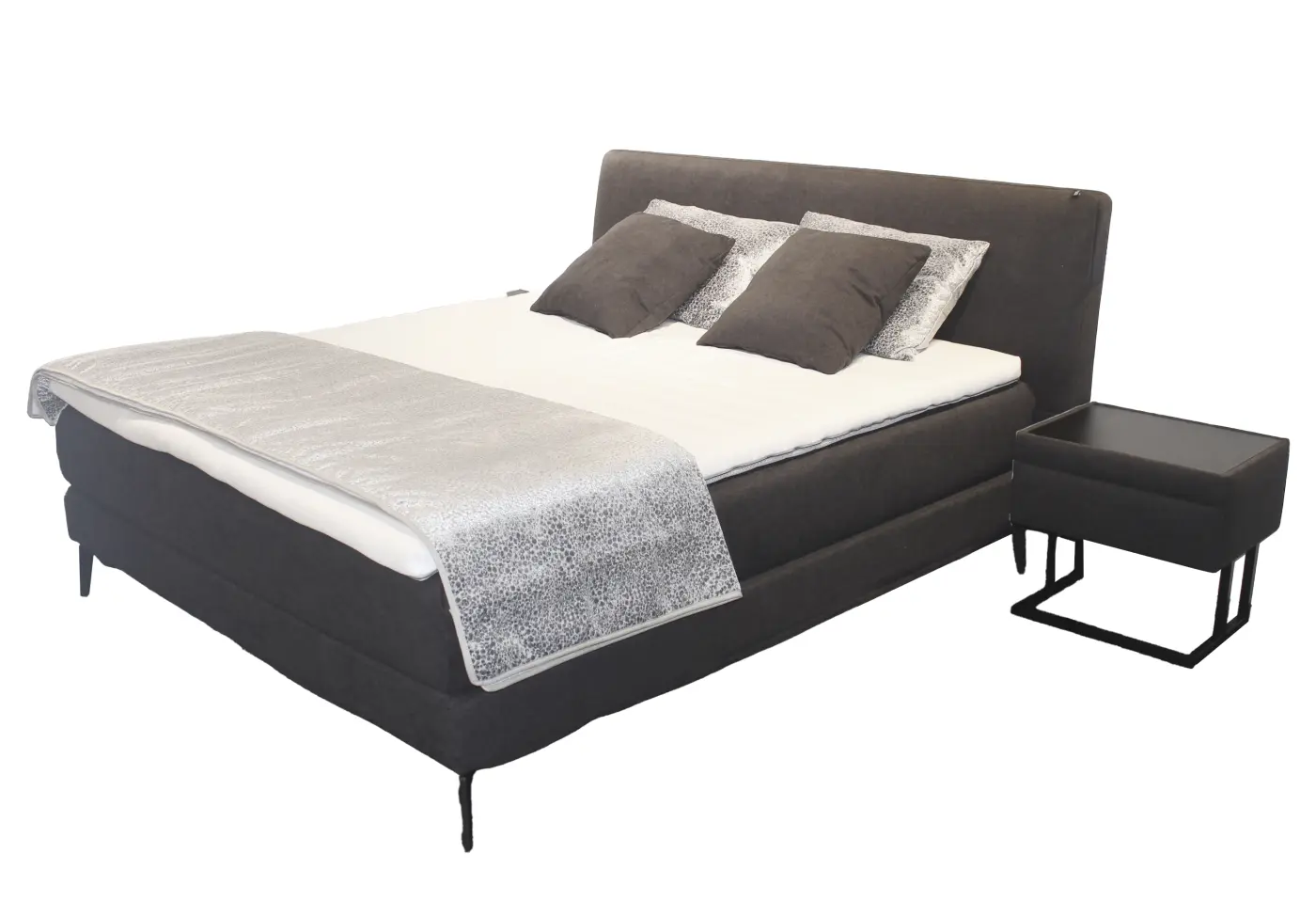 Boxpringbett 1416 von Interliving Stoff Nele anthrazit 432004 ca. 180x200cm