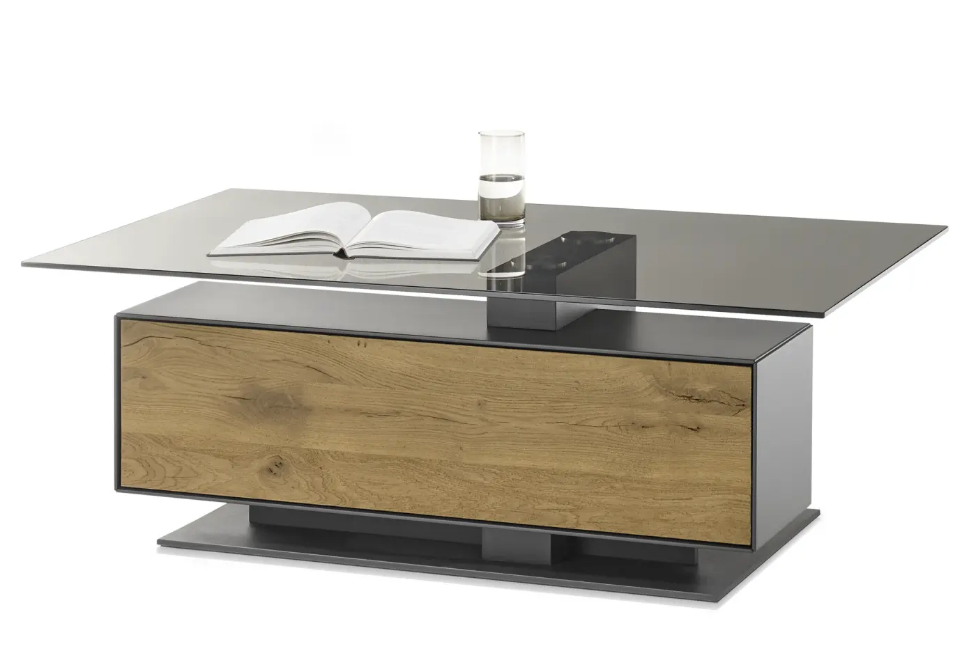 Couchtisch MR Trevio 7250 Glasboden, parsolbronze von Musterring Kerneiche, natur ca. 120x70x45cm