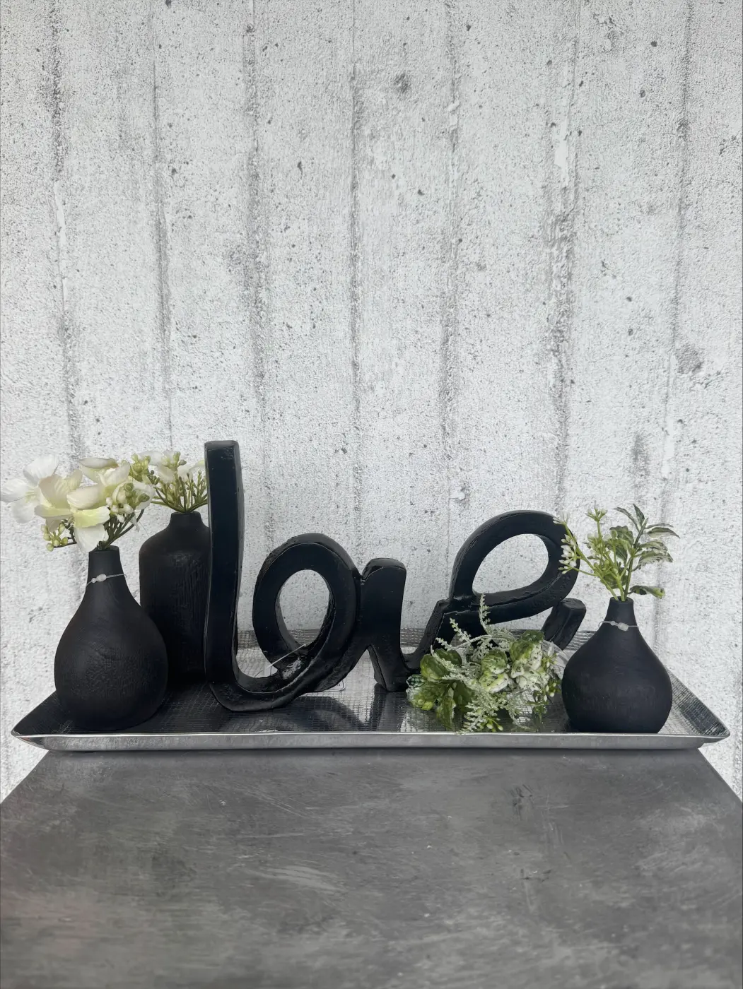 Love-Schriftzug Set schwarz 6-Tlg