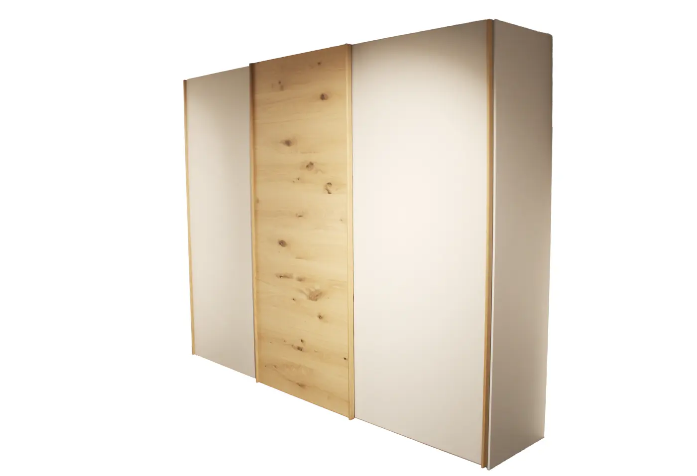 Schwebetürenschrank Mauren Lack Kristallgrau matt ca. 301,9x240x66,7cm