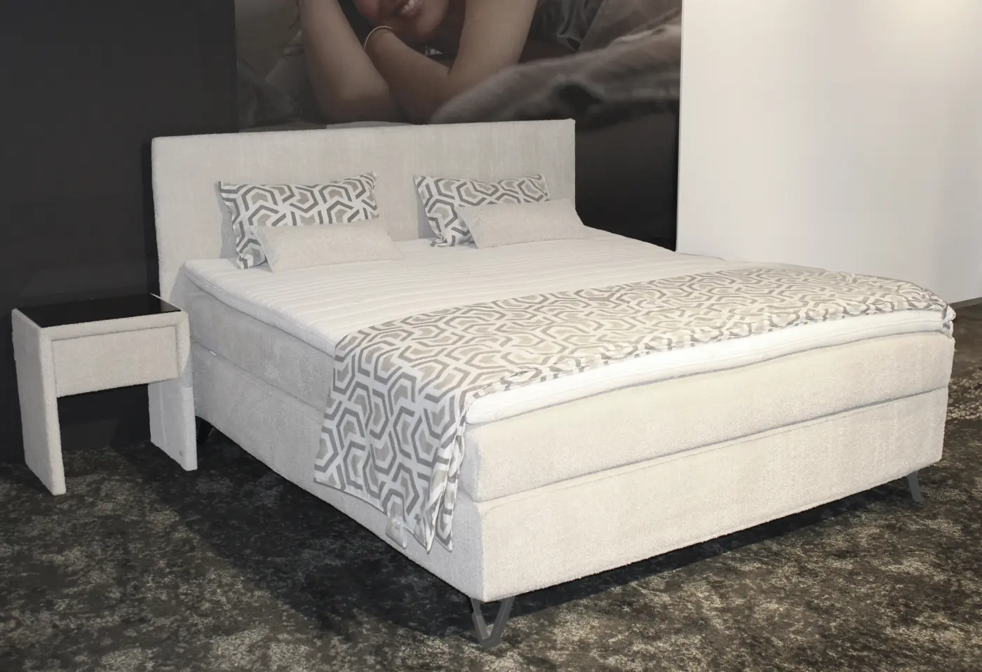 Boxspringbett Adesso von Ruf Betten Stoff Nr. 07418 ca. 180x200cm