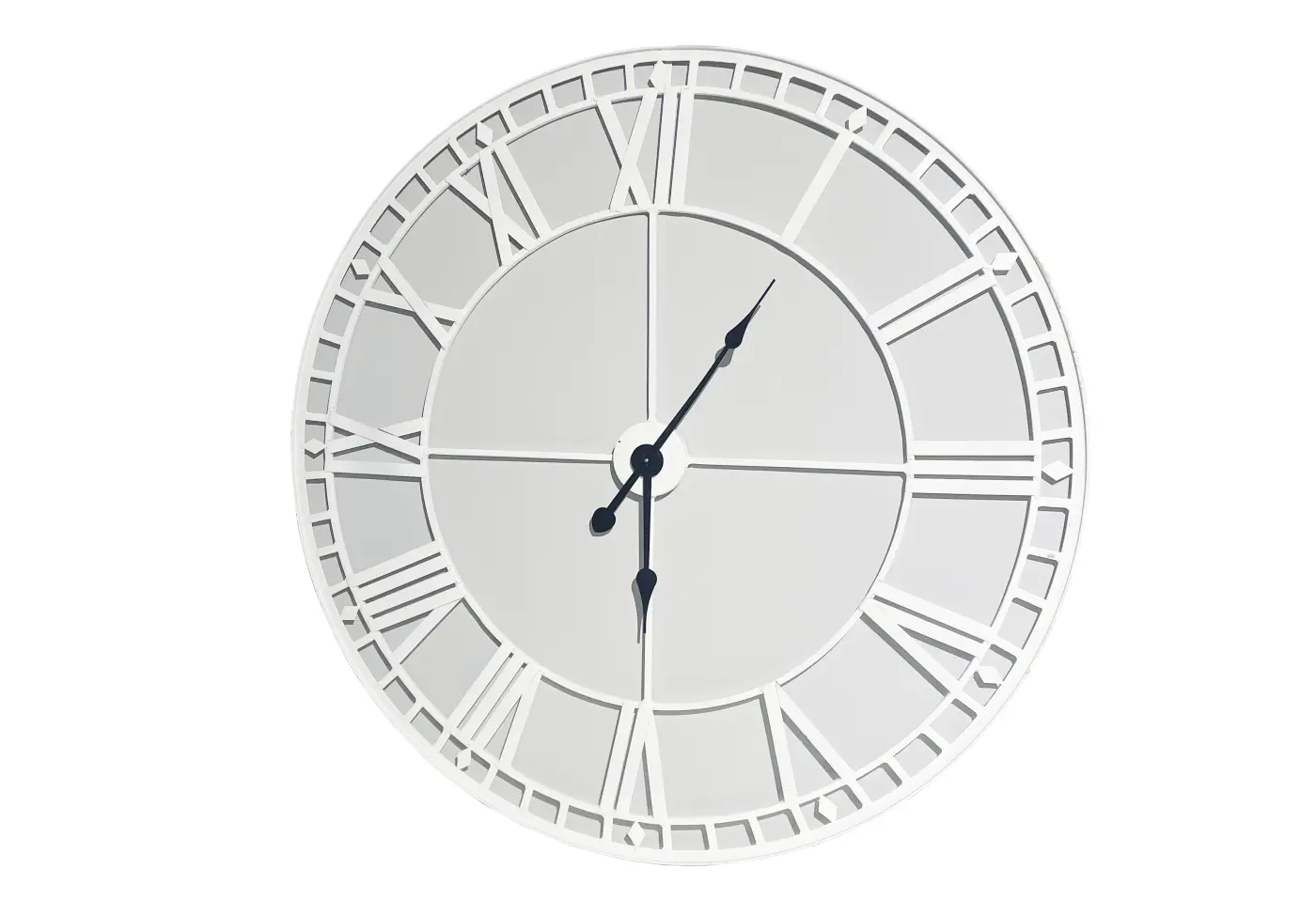 Uhr Chevilly Weiss lackiert Metall ca. 120x4cm