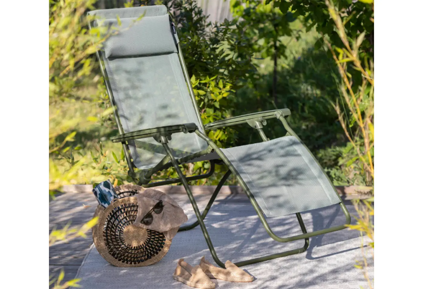 Liegestuhl R Clip Grün Moss von Lafuma Batylin ca. 67cm