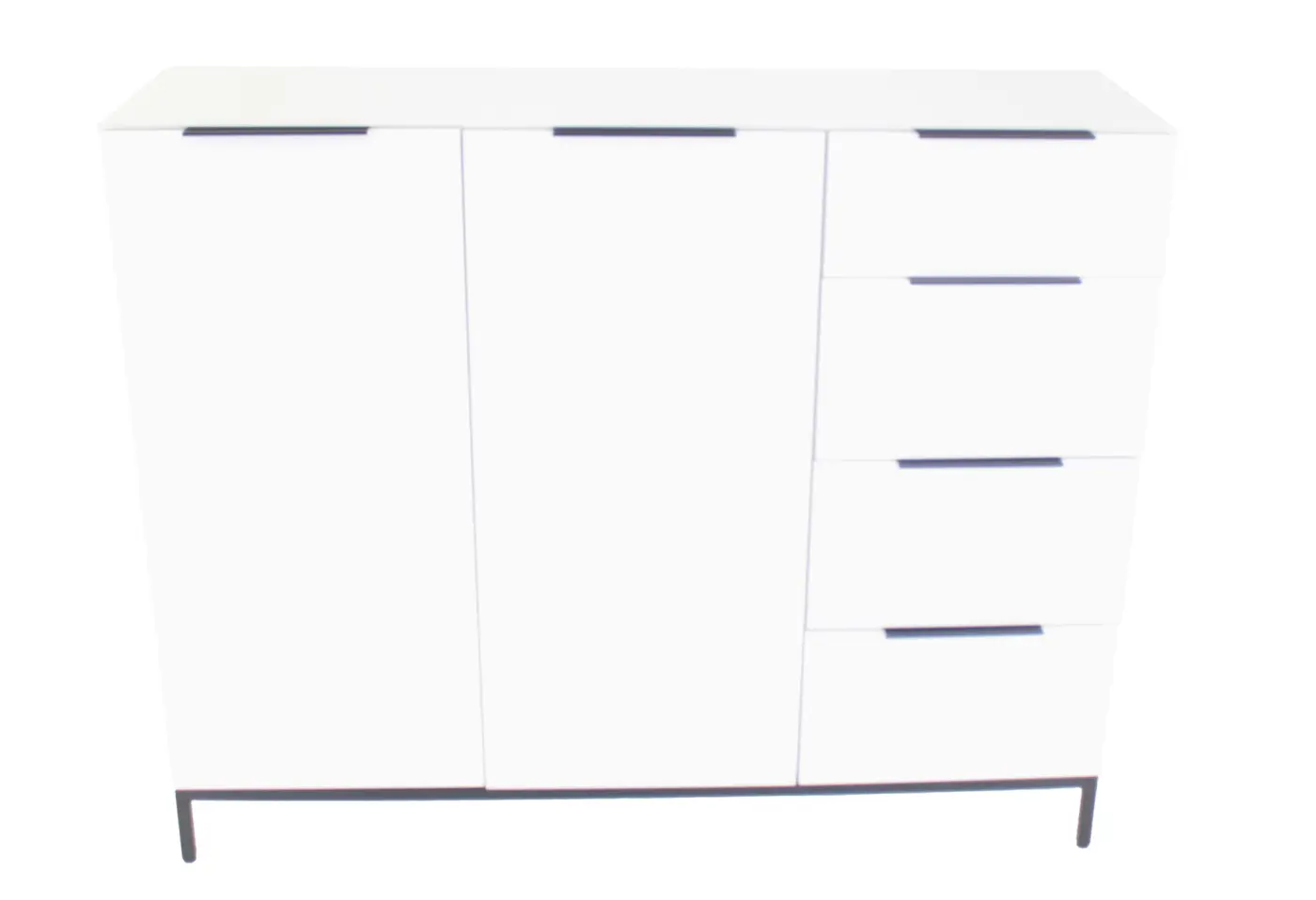 Kommode Studen Weiss Glas, Melaminharzbeschichtung ca. 135x111,7x40cm