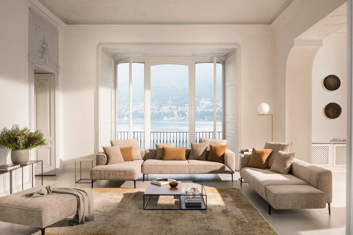 Polstergarnitur Longueville Landscape JR-8180 von Jori Stoff Bembebis ca. 288x70x170cm