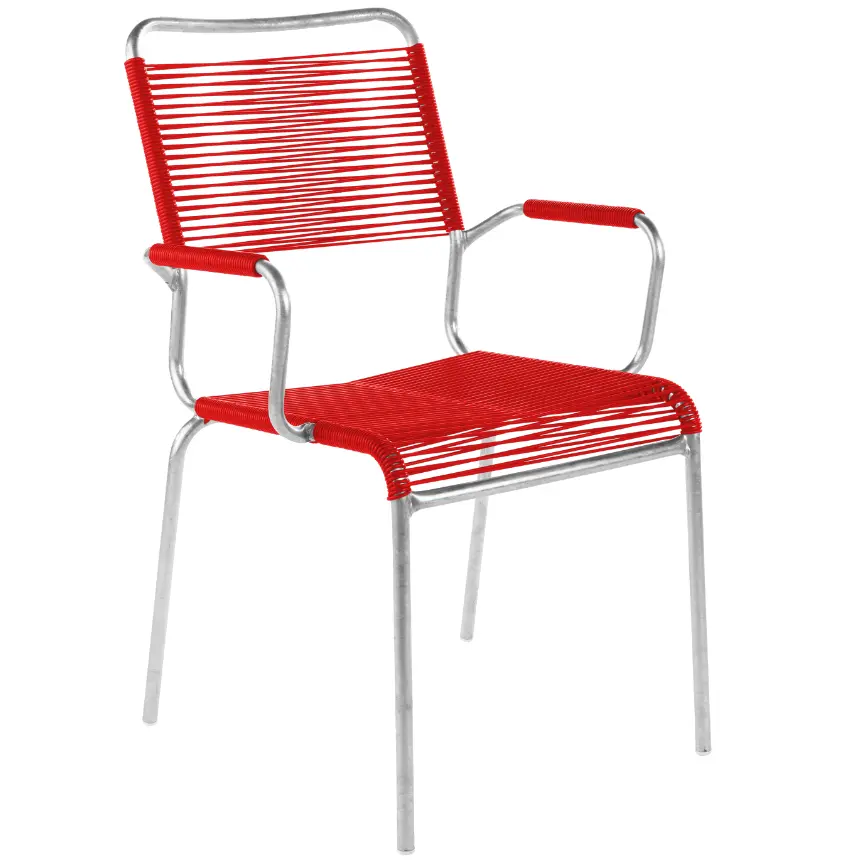 Spaghetti-Stuhl Rigi Rot von Schaffner Kunststoff ca. 60x93x65cm