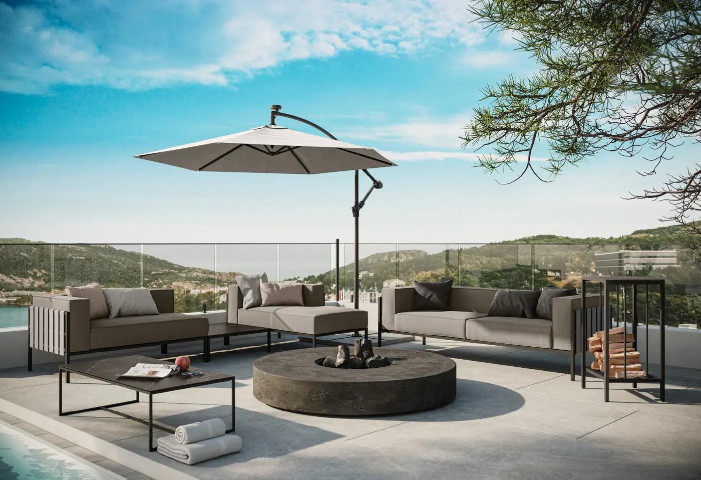 Lounge Z444 Iconic Charcoal von Zumsteg Sunbrella