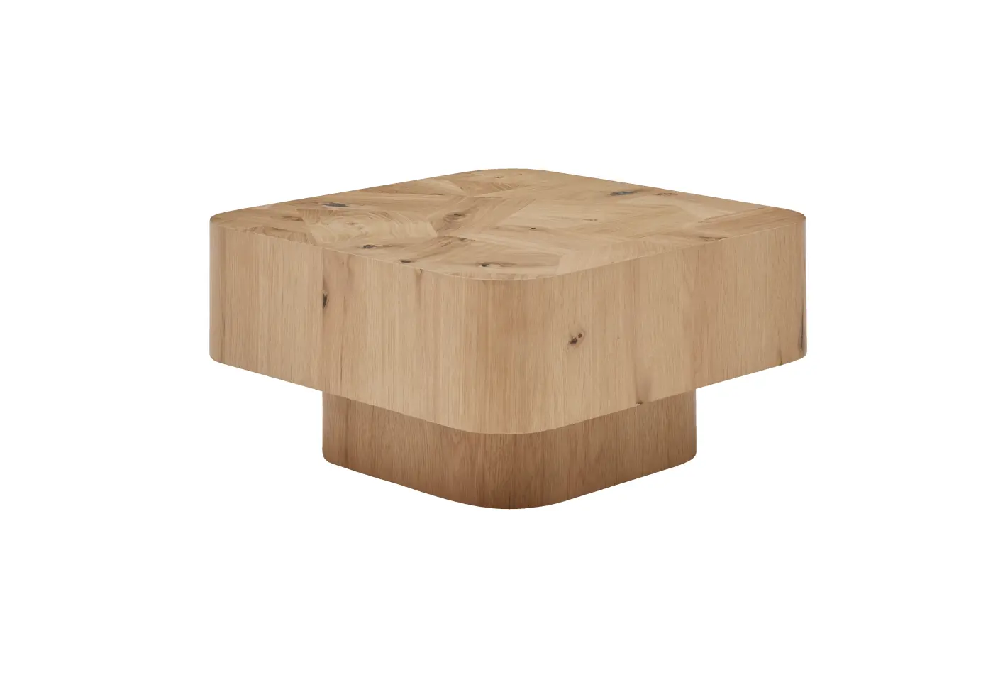 Couchtisch Roomio No. 2002 von Roomio Eiche Echtholzfurnier natur Platte Patchwork-Design ca. 70x70x35cm