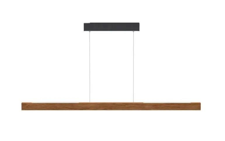 LED-Pendelleuchte Stückholz Titlis Braun von Stückholz Nussbaum, Edelstahl ca. 131x150cm