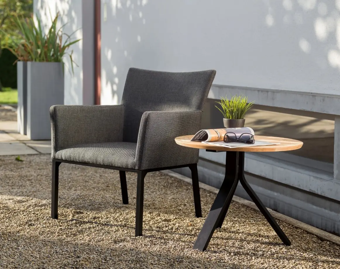 Sessel-Set 23282 Seidenschwarz Outdoorstoff 100% Polyacryl Wetterfest / schnelltrocknender Schaum ca. 68x81x50cm