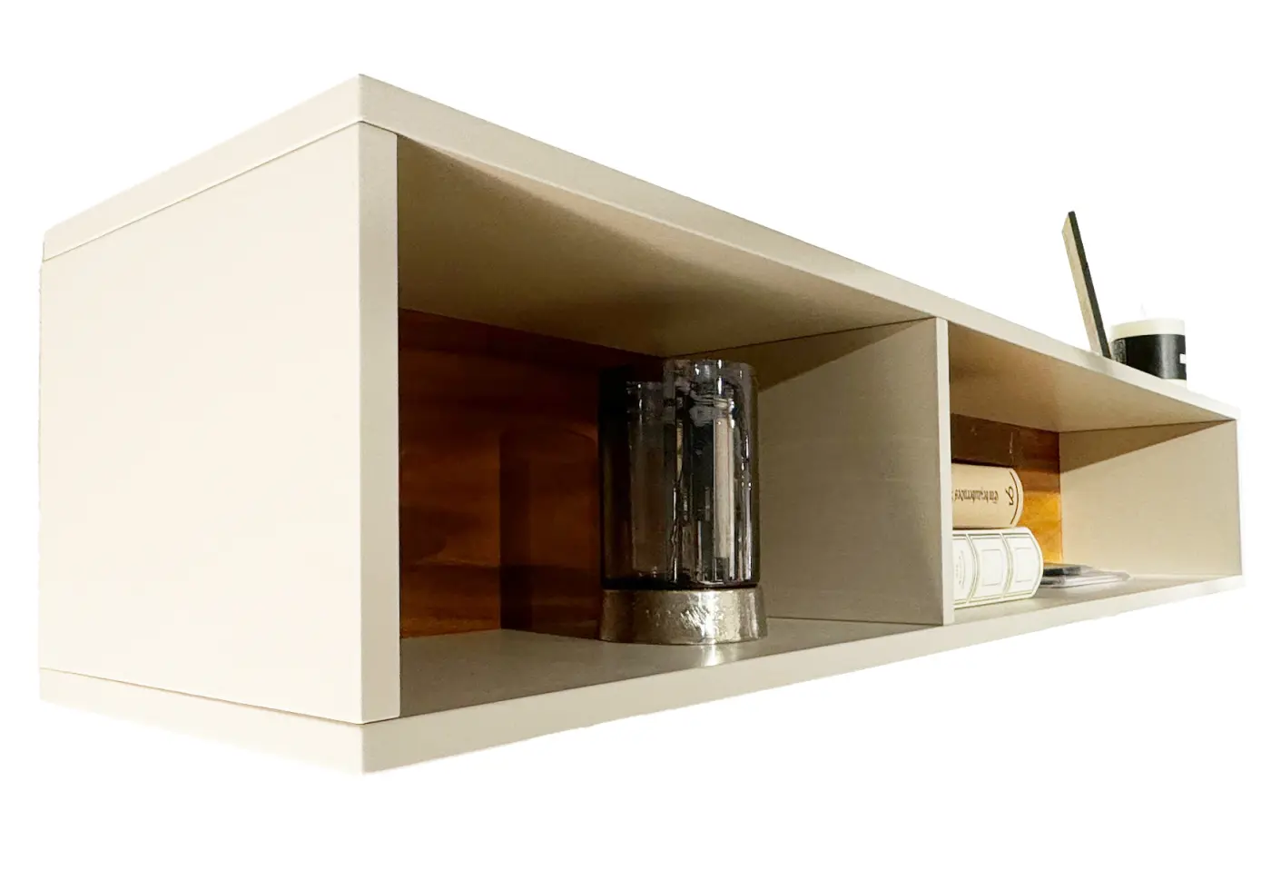 Wandhänge-Regal Nara 6060 von MAB Macchiato Decklackiert, Wildnussbaum Furnier ca. 108cm